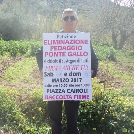 No al pedaggio di Ponte Gallo: Biancuzzo a quota 5mila firme
