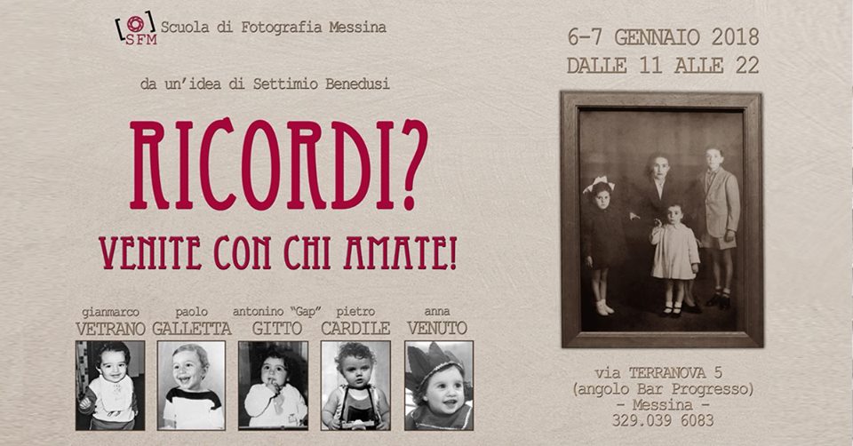 Fotografia, a Messina l'evento "Ricordi?" Perché i momenti importanti vanno custoditi