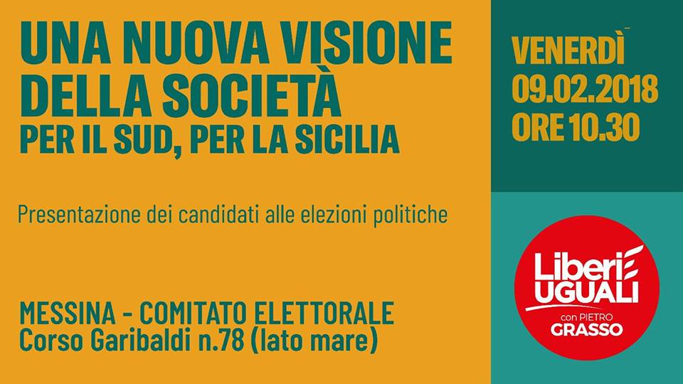 Liberi e Uguali, il 9 febbraio si conosceranno i volti delle candidature per i Collegi siciliani tra cui Epifani