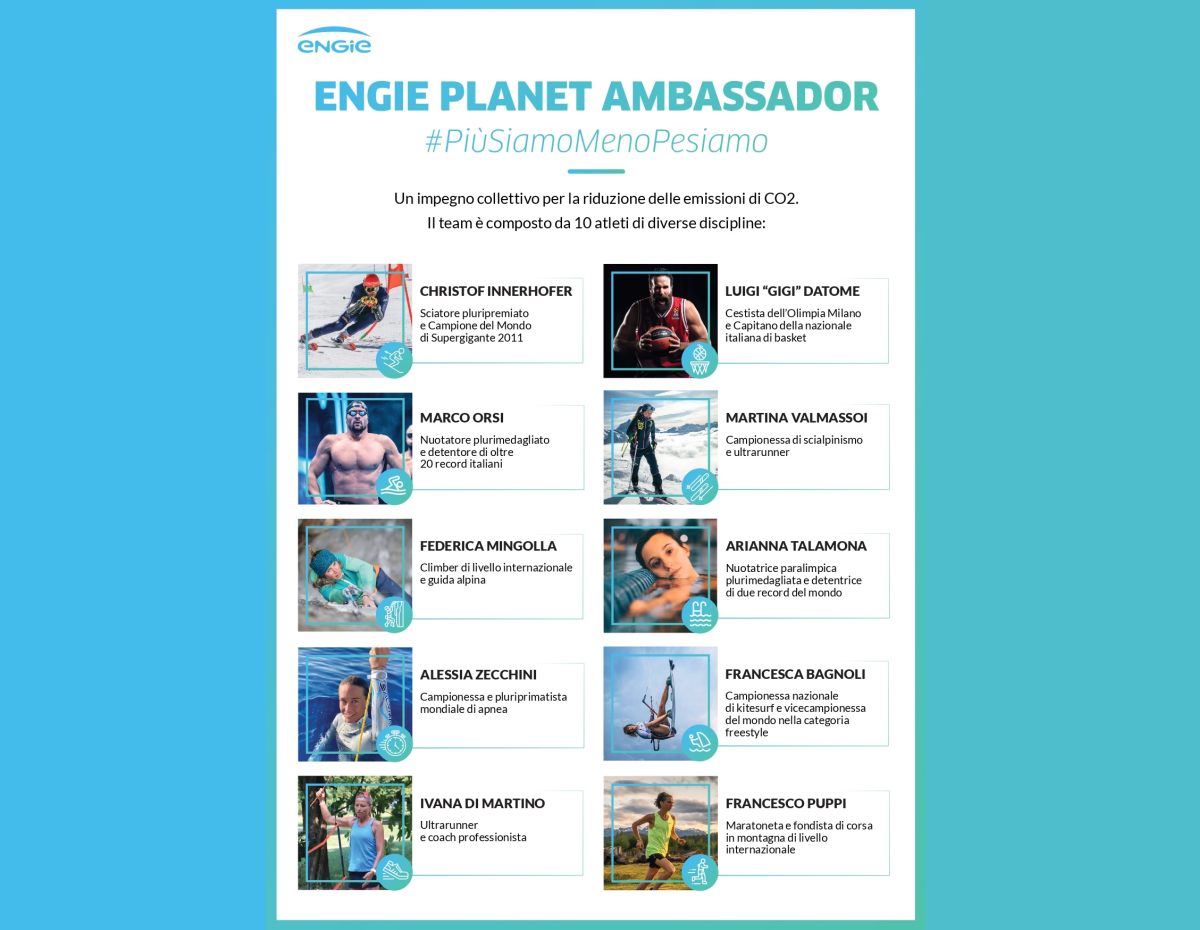 “Engie Planet Ambassador”, 10 atleti uniti per pesare meno sul pianeta