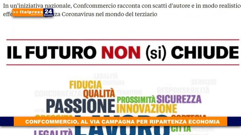 Confcommercio, al via campagna per ripartenza economia