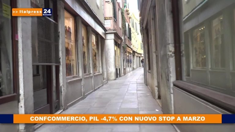 Confcommercio, Pil -4,7% con nuovo stop a marzo