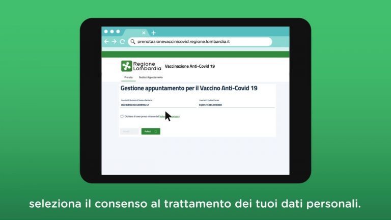 Vaccino, Lombardia, il video tutorial per la prenotazione