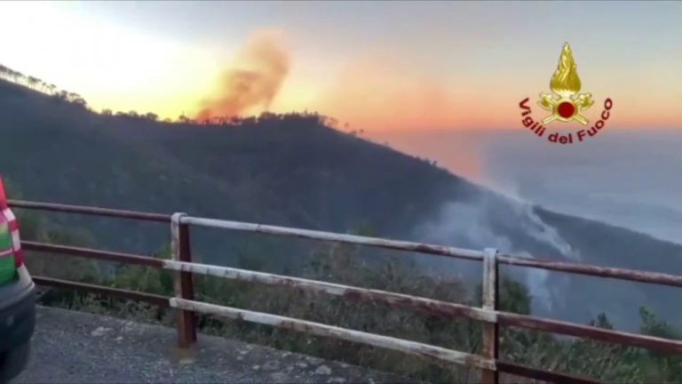 Incendi boschivi a La Spezia e Genova, vigili del fuoco al lavoro