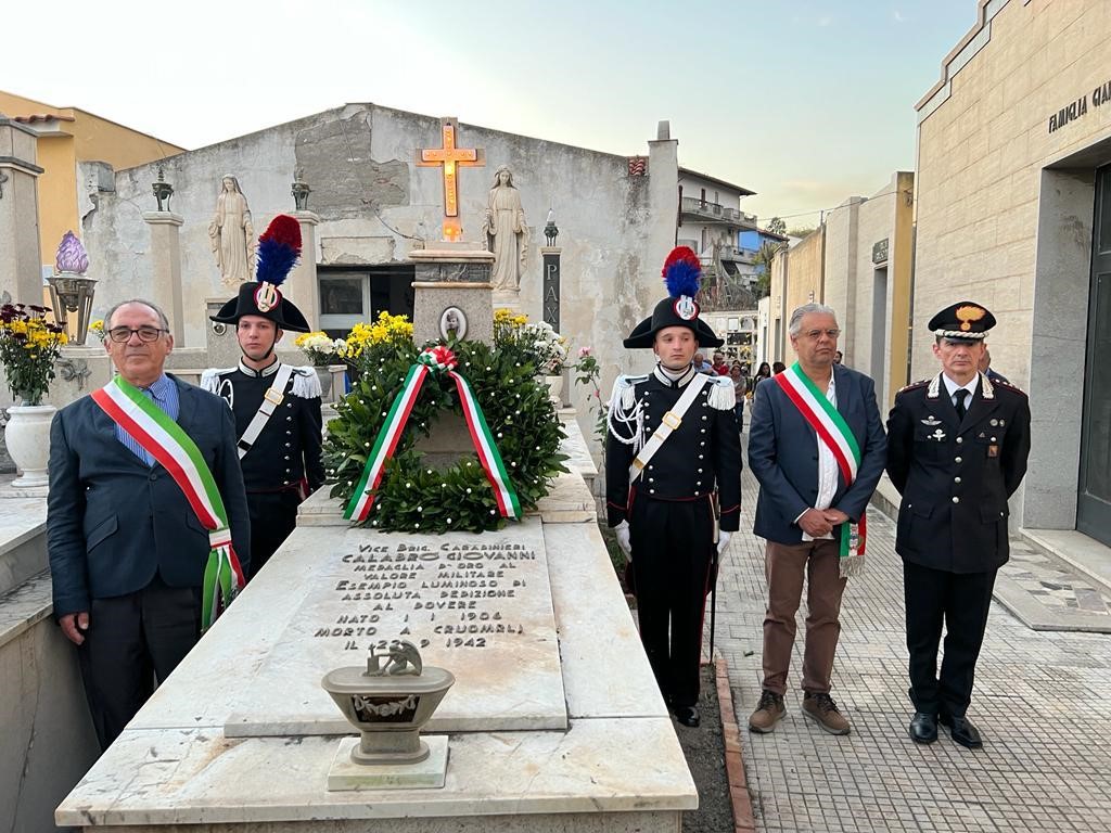 Commemorazione defunti, i carabinieri ricordano il vice brigadiere Giovanni Calabrò