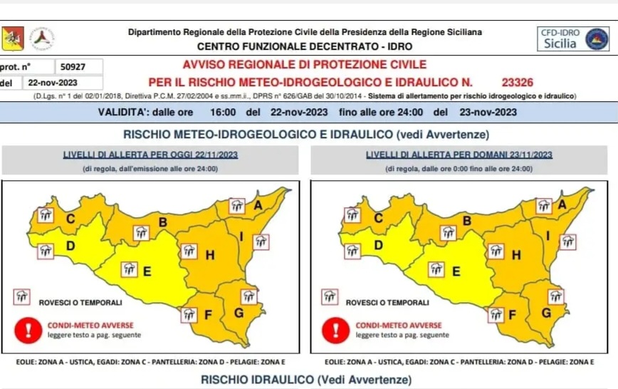 Arriva il maltempo, allerta arancione su Messina