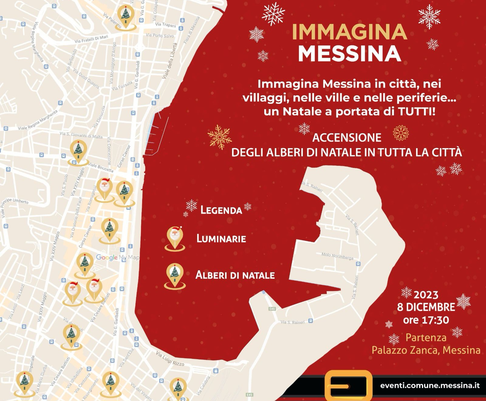 Messina: l’8 dicembre l’avvio del Natale con l’accensione degli alberi